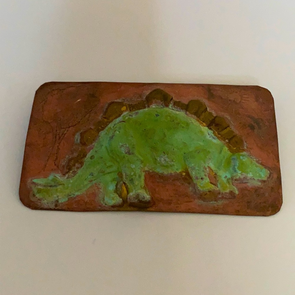 Vintage handmade dinasour brooch